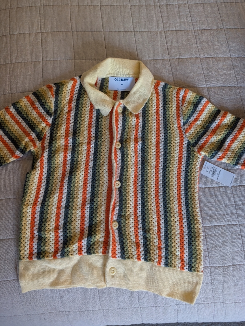Old Navy Striped Knit Button-Up Shirt